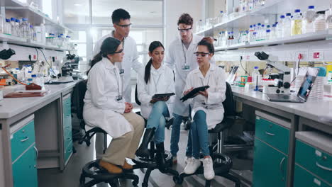 People,-scientist-and-tablet-in-meeting