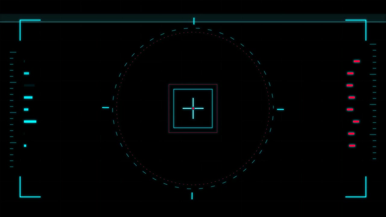 Futuristic Digital Heads-Up Display Interface with Scanning Line