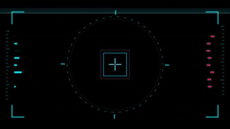 Futuristic Digital Heads-Up Display Interface with Scanning Line