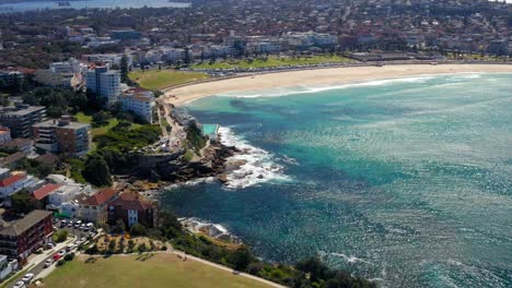 marks park in mackenzies point overlooking bondi beach with icebergs pool in eastern suburbs, new south wales, australia