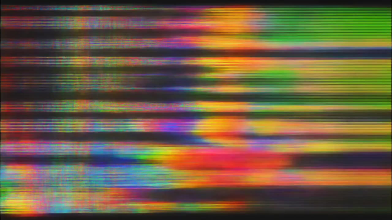 Digital Glitch Effect with Colorful Horizontal Lines and Noise