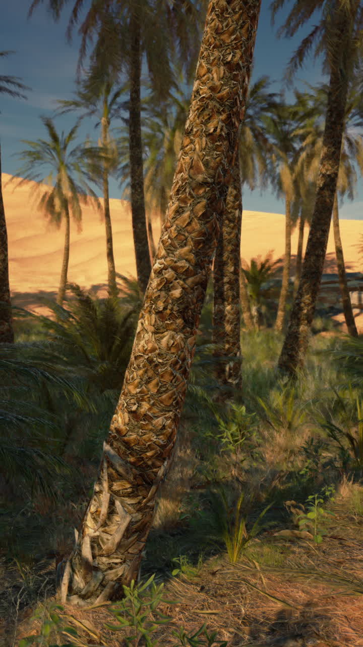 Palme in un'oasi deserta