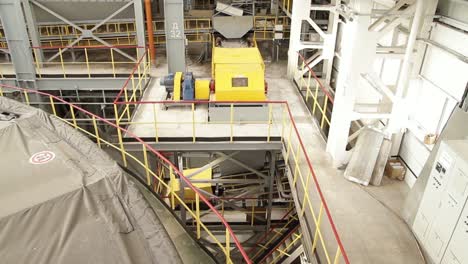 industrial factory interior with machinery and conveyor belts