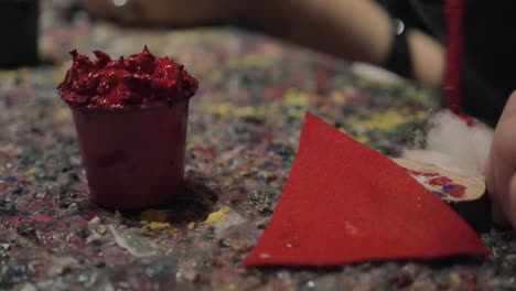 child doing christmas crafts