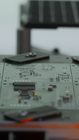 close-up of circuit board assembly