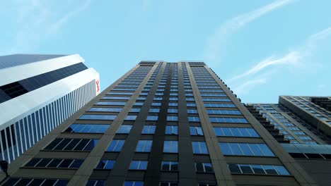 low angle pov footage of driving in denver downtown