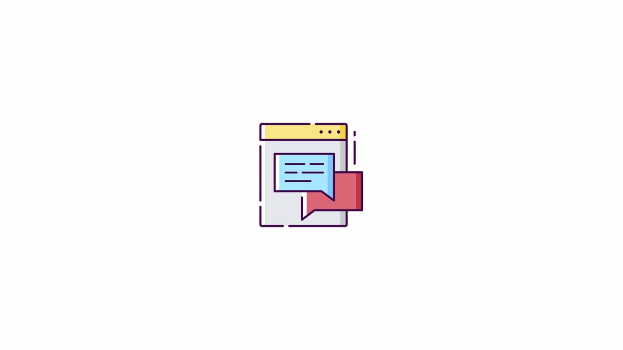 Animated Browser Window with Chat Message Bubbles