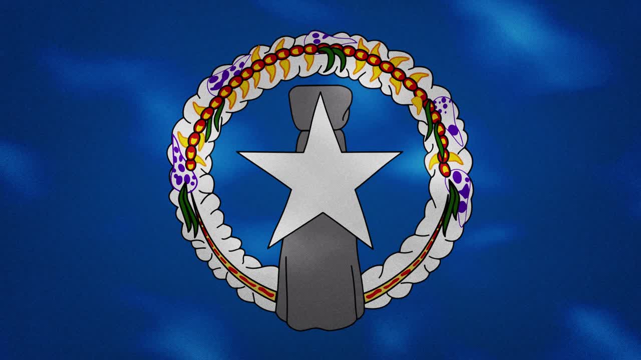 северные марианские острова плотный флаг ткань волны, фон петли