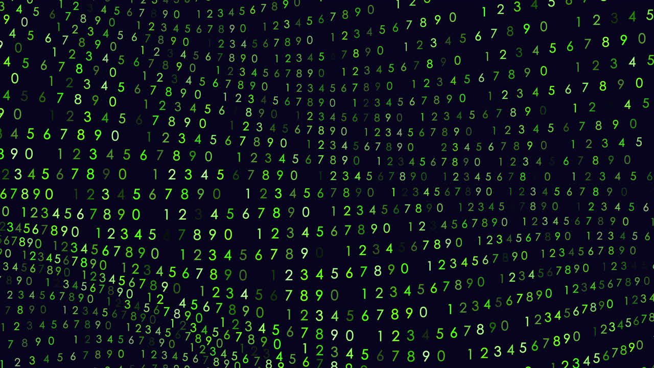 Dynamic green digits cascade across a dark screen, creating an abstract data stream background ideal for cyber security, coding, fintech, AI, blockchain, hacking or futuristic technology concepts