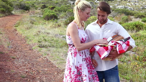 Young-couple-going-for-a-picnic