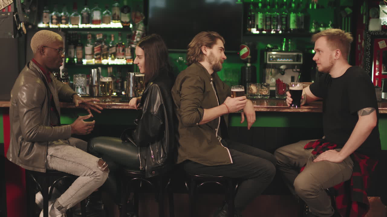 Friends Chatting At Pub