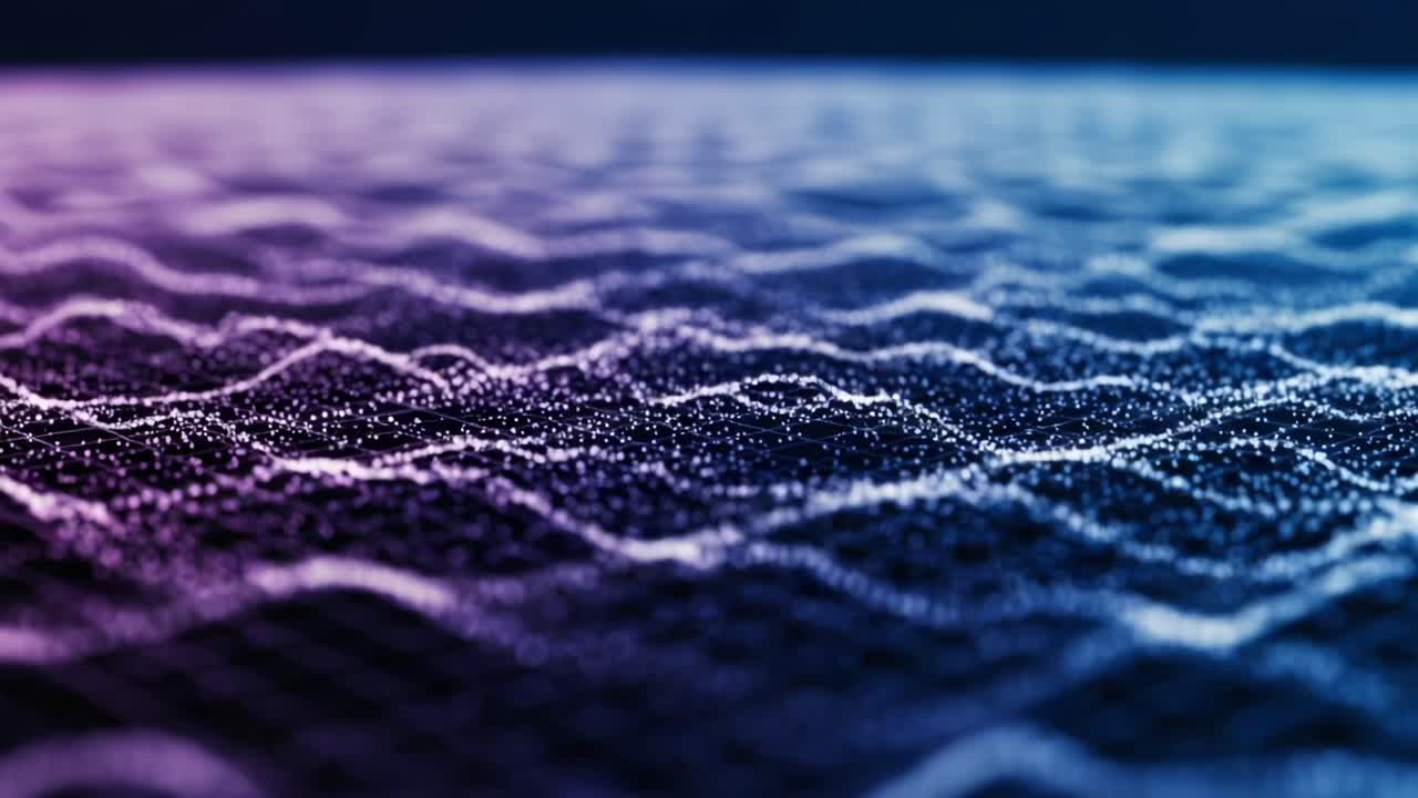 A Mesmerizing Visualization of Abstract Waves: Enigmatic Patterns in Vibrant Tones of Purple and Blue Captured in Dynamic Fluid Motion