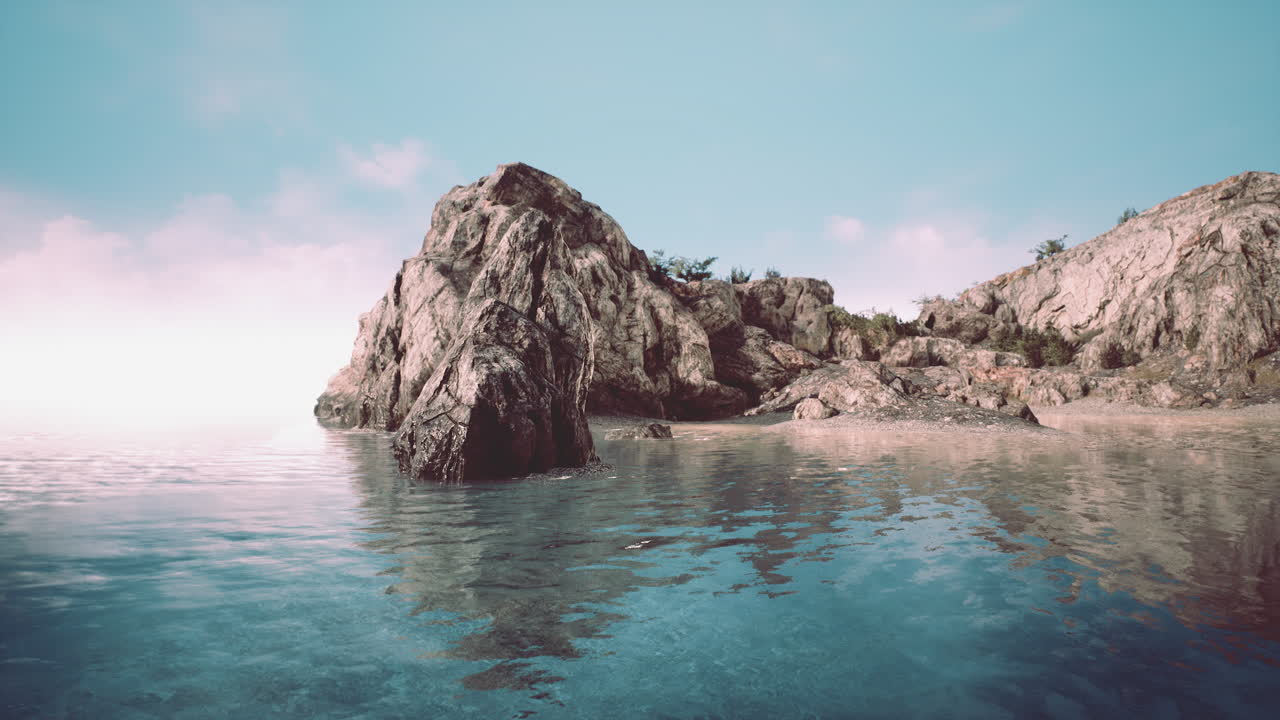 vista aérea de la dramática costa en los acantilados