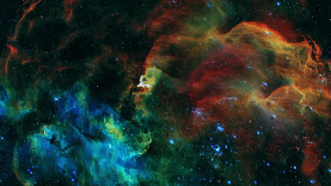 Gas formations. Nebula in motion. Supercluster of galaxies. Range. Abstraction. 3d. Loop.