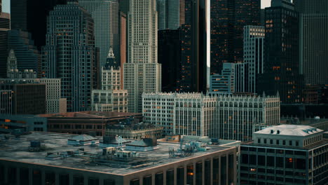 stunning aerial view of a city skyline at night