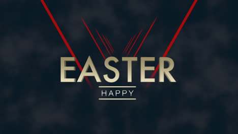 texto de feliz pascua con líneas de premios rojas en gradiente de moda