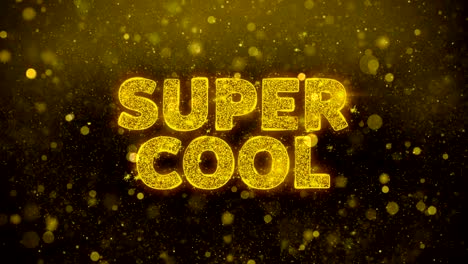 super cool text on golden glitter shine particles animation.