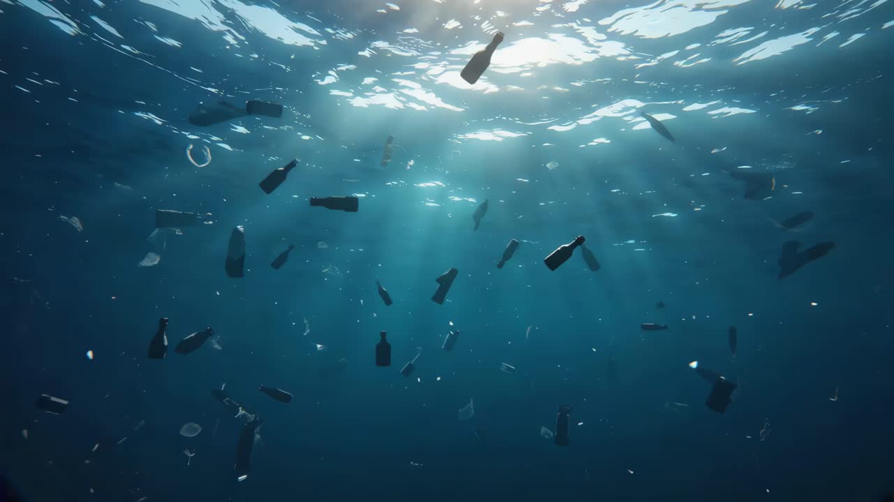 Underwater Pollution with Plastic Bottles