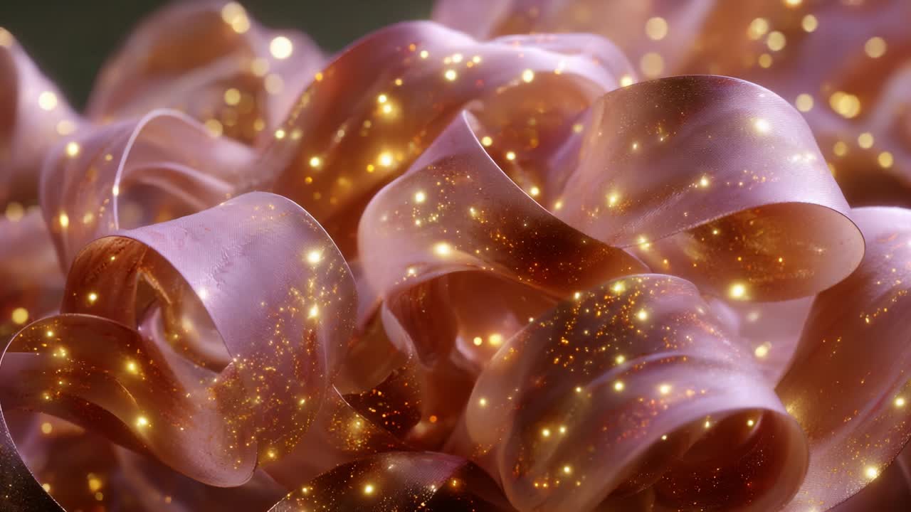 Uno sguardo affascinante a eleganti nastri scintillanti: un'esplorazione ravvicinata di elementi decorativi splendidi, iridescenti e luccicanti che illuminano qualsiasi ambiente con la loro bellezza e il loro fascino
