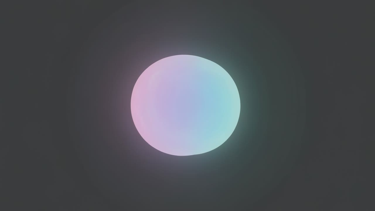 Two glowing orbs drifting centerward, overlapping, blending colors, forming unified orb for design