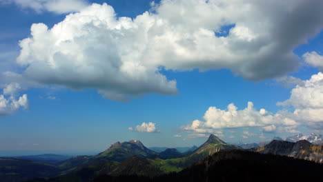 cloudscape above prealps summits in montreux, vaud, switzerland