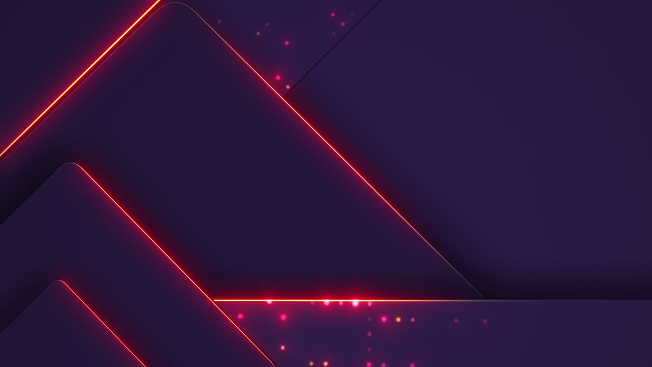 Dark Purple Geometric Background with Neon Lights