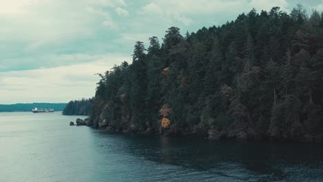 reveal around rocky forested point