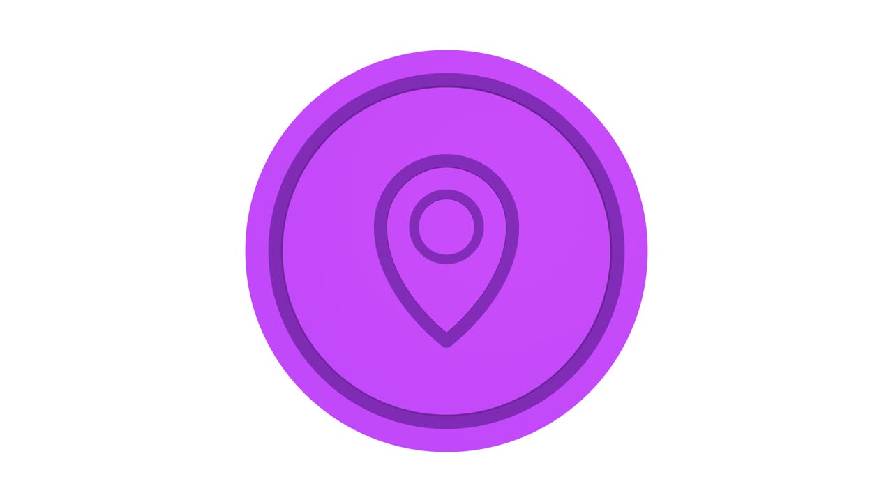 Map pointer 3d icon. Purple color. Alpha channel