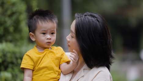 asian family in the park