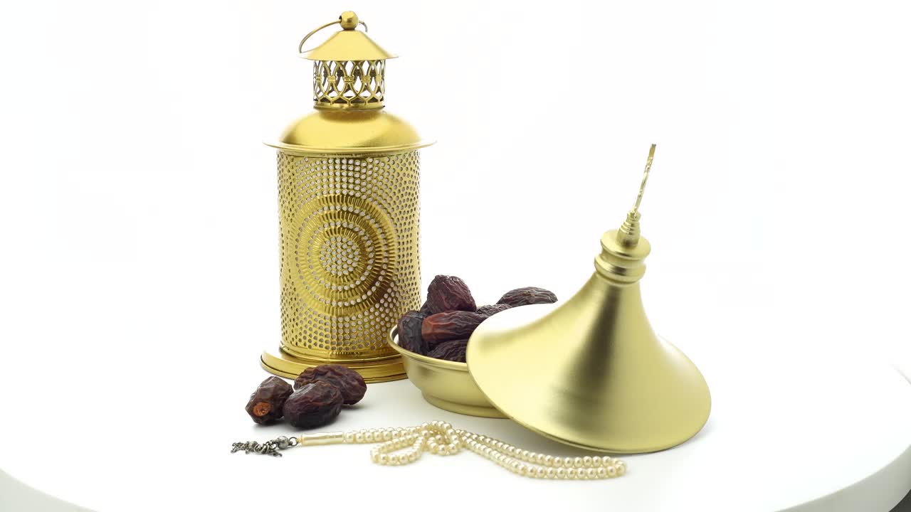 Ramadan theme of Rosary and dates 4k video