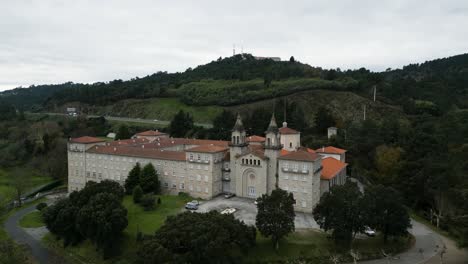 drone pullback away from sacred seminary of catholic teaching in ourense