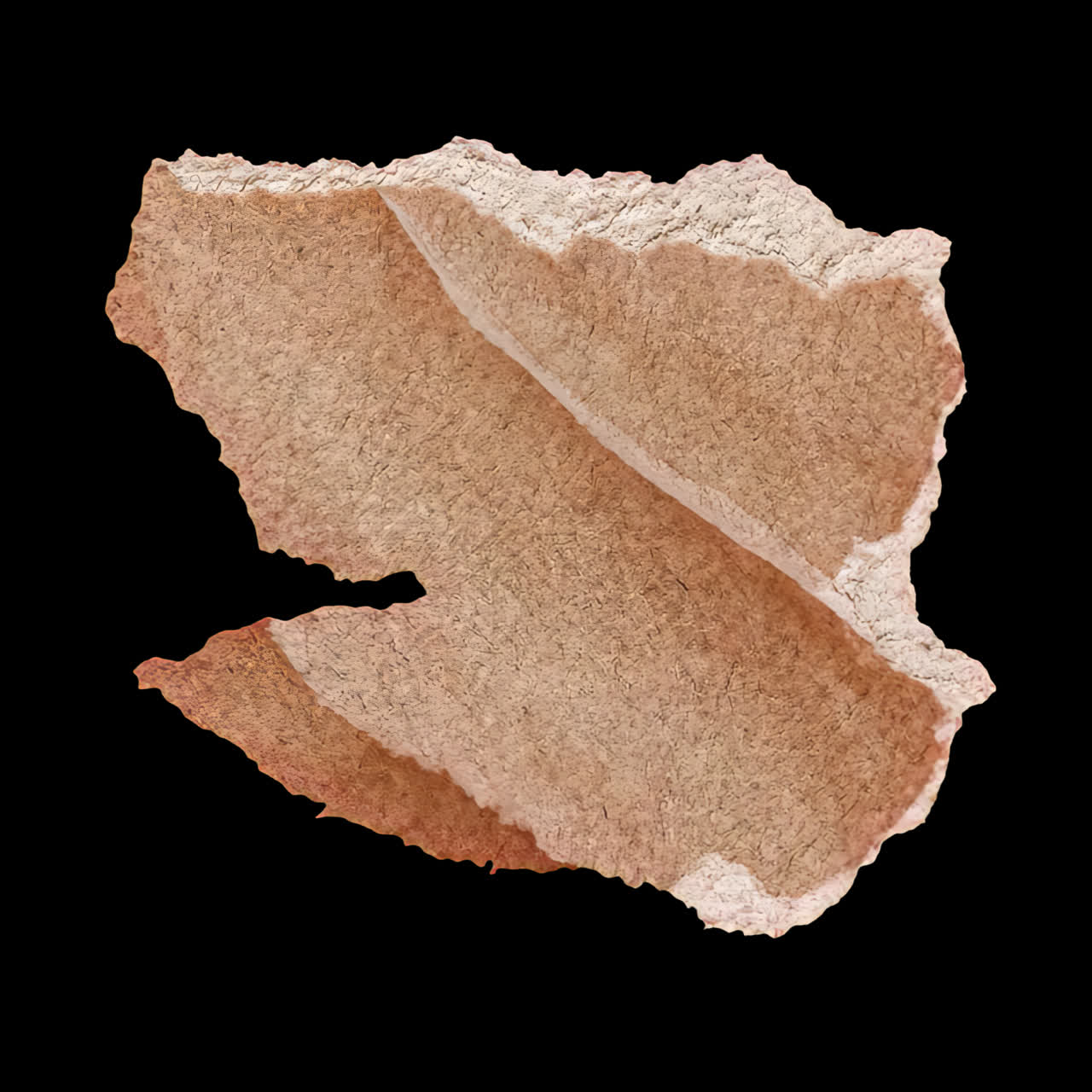 Ripped vintage paper animation isolated asset, transparent 4K video, alpha channel, ProRes 4444