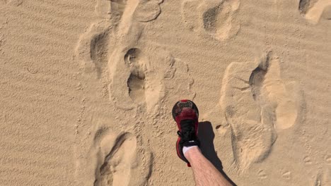 footsteps on sand during a beach walk