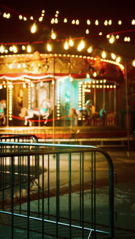 a closed carousel at night