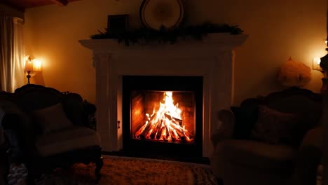 cozy fireplace with a warm fire