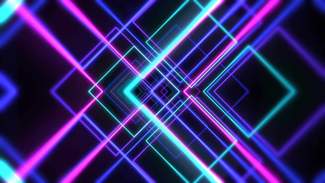 líneas azules y púrpuras de neón en el espacio