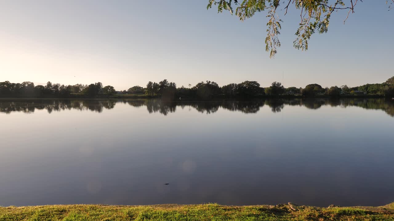 View of Manning River at sunrise in Taree, New South Wales, Australia.