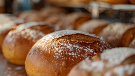 freshly baked bread in a bakery