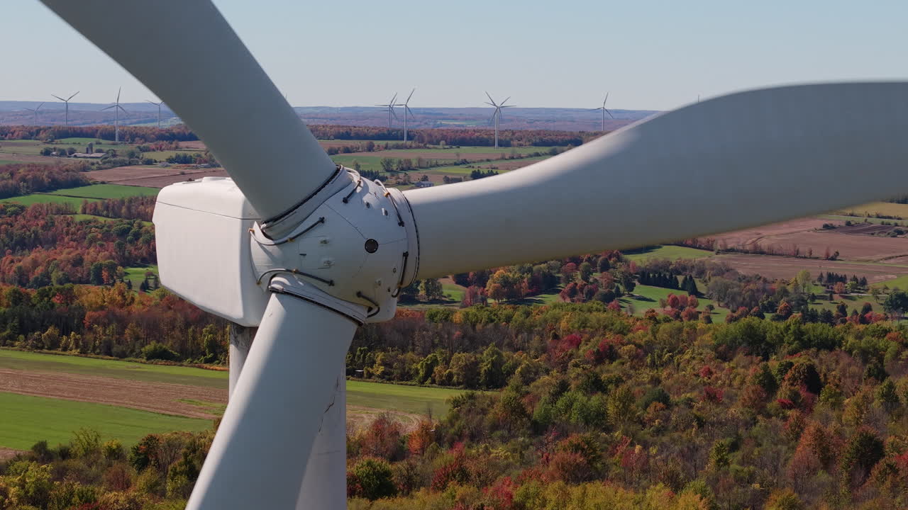 Wind Turbines in Autumn Landscape