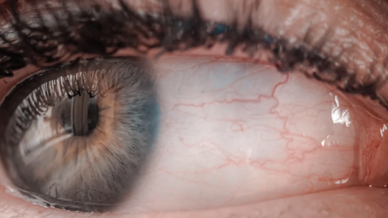 mujer con un solo ojo de cerca