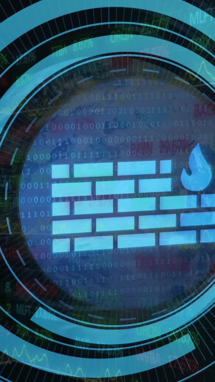 Colorful abstract digital animation symbolizes global tech on a green backdrop.