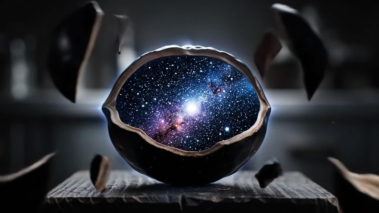Cracked Sphere with Galaxy Inside