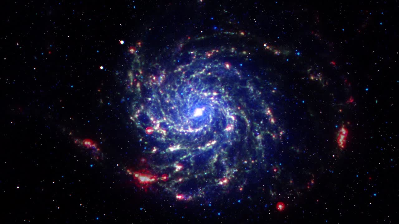 exploración de galaxias de bucle sin fisuras a través del espacio exterior hacia la brillante galaxia de la vía láctea. animación de bucle 4k de volar a través de elementos brillantes más desordenados 101 proporcionada por la imagen de la nasa.