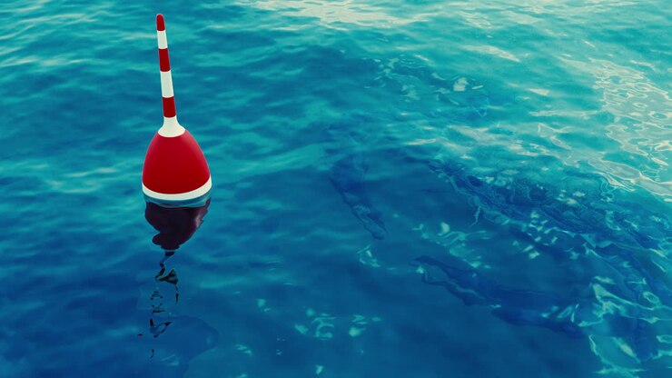 Red and White Buoy in the Ocean