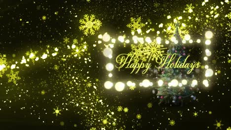 Animation-of-happy-holidays-text-over-snow-falling-at-christmas