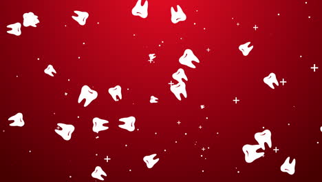 teeth pattern on red background