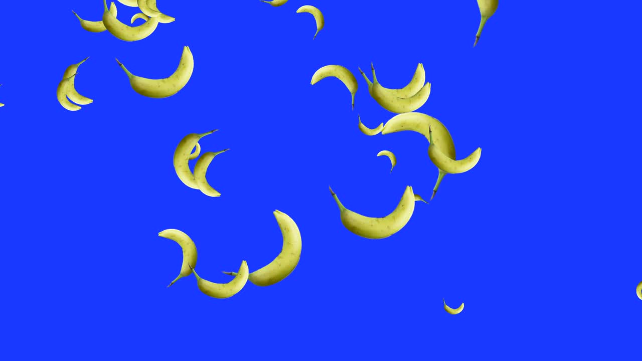 열매가 떨어지는 애니메이션 크로마 키 요소 루프, 바나나