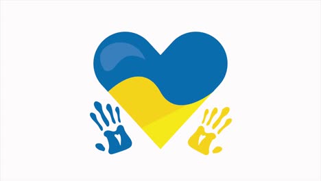 ukrainian flag in heart animation