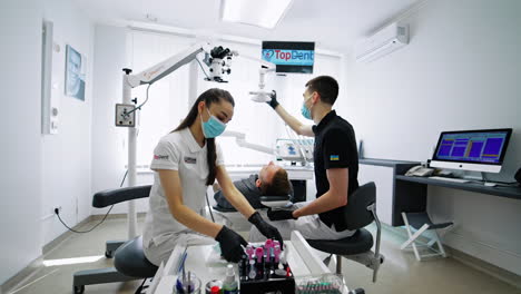dental procedure in a modern clinic