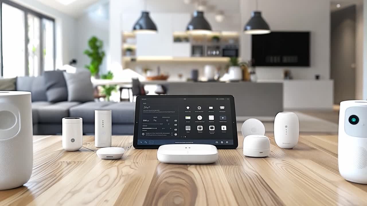 Smart Home Device Setup in Modern Living Room